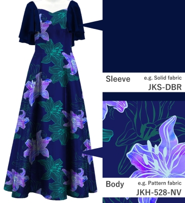 Custom Frill Sleeve Long Dress / JC22-pattern