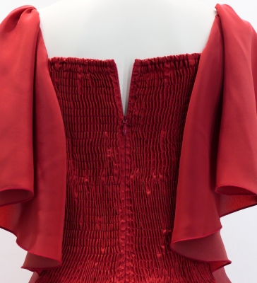 Custom Frill Sleeve Long Dress / JC22-solid