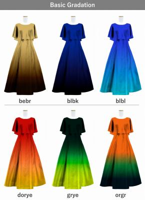 [Gradation]Custom Cape Long Dress / Basic Gradation / JC24-gradation-B