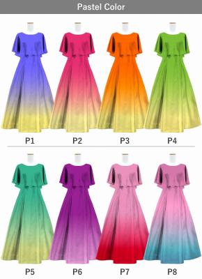 [Gradation]Custom Cape Long Dress / Pastel Color Gradation / JC24-gradation-P