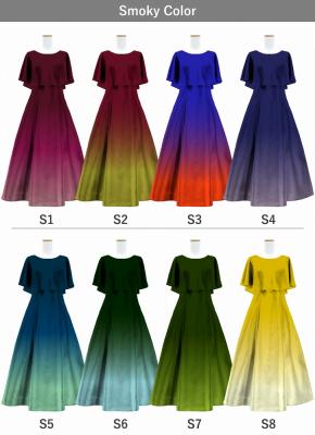 [Gradation]Custom Cape Long Dress/ Smoky Color Gradation / JC24-gradation-S