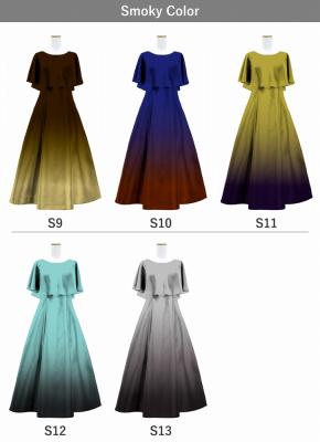 [Gradation]Custom Cape Long Dress/ Smoky Color Gradation / JC24-gradation-S