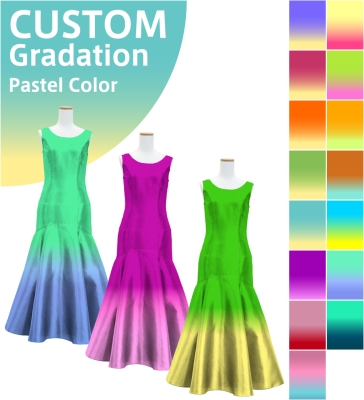 [Gradation] Custom Mermaid Dress with Shantung / Pastel Color Gradation / JC26-gradation-P
