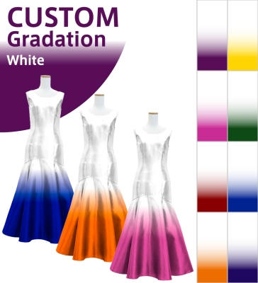 [Gradation] Custom Mermaid Dress with Shantung / White Color-Gradation / JC26-gradation-W