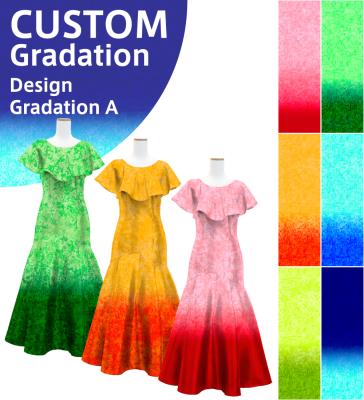 [Gradation] Custom Ruffled Collar Mermaid Dress with Shantung/ Design-Gradation / JC27-gradation-D