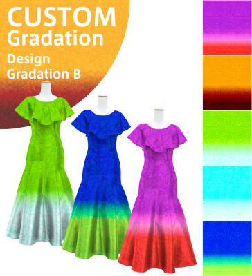[Gradation] Custom Ruffled Collar Mermaid Dress with Shantung/ Design-Gradation / JC27-gradation-D