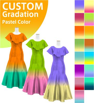 [Gradation] Custom Ruffled Collar Mermaid Dress with Shantung / Pastel Color Gradation / JC27-gradation-P
