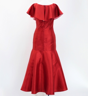 Custom ruffled collar Long Dress / JC27-solid