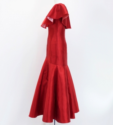 Custom ruffled collar Long Dress / JC27-solid