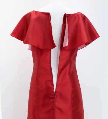 Custom ruffled collar Long Dress / JC27-solid