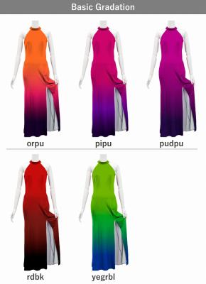 [Gradation]Custom Long Slit Dress with Velvet/ Basic Gradation / JC29-gradation-B