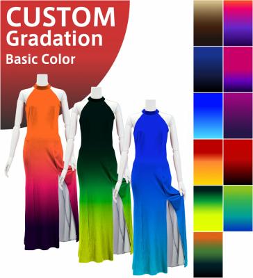 [Gradation]Custom Long Slit Dress with Velvet/ Basic Gradation / JC29-gradation-B