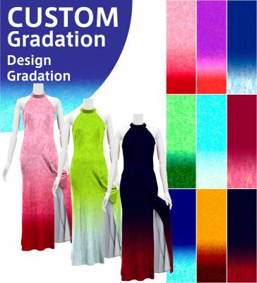 [Gradation]Custom Long Slit Dress with Velvet/ Design-Gradation / JC29-gradation-D