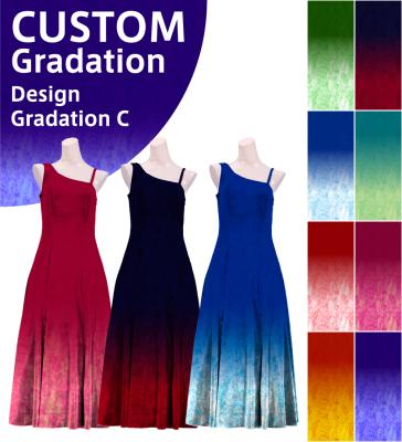 [Gradation]Custom One Shoulder Velvet Dress/ Design-Gradation / JC3-gradation-D