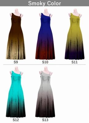 [Gradation]Custom One Shoulder Velvet Dress/ Smoky Color Gradation / JC3-gradation-S
