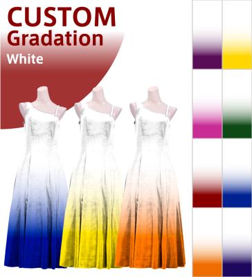 [Gradation]Custom One Shoulder Velvet Dress/ White Color Gradation / JC3-gradation-W