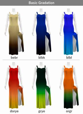[Gradation]Custom Long Slit Dress with Velvet/ Basic Gradation / JC30-gradation-B