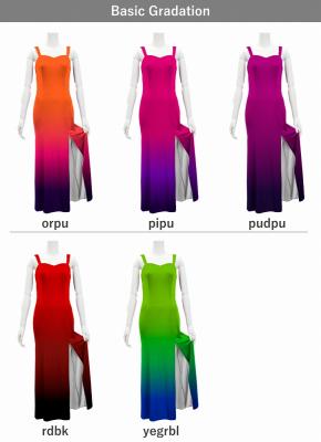 [Gradation]Custom Long Slit Dress with Velvet/ Basic Gradation / JC30-gradation-B