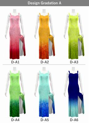 [Gradation]Custom Long Slit Dress with Velvet/ Design-Gradation / JC30-gradation-D