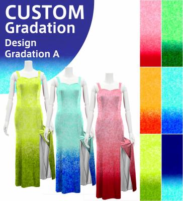 [Gradation]Custom Long Slit Dress with Velvet/ Design-Gradation / JC30-gradation-D