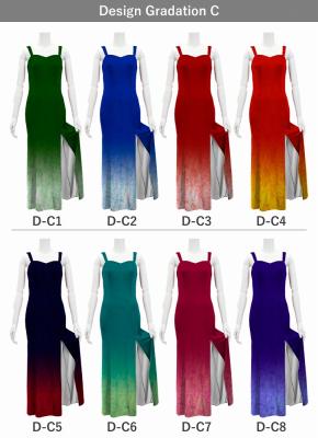 [Gradation]Custom Long Slit Dress with Velvet/ Design-Gradation / JC30-gradation-D