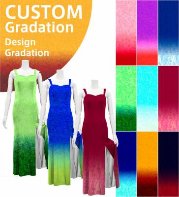 [Gradation]Custom Long Slit Dress with Velvet/ Design-Gradation / JC30-gradation-D