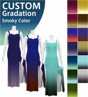 [Gradation]Custom Long Slit Dress with Velvet/ Smoky Color Gradation / JC30-gradation-S