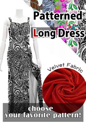 Custom Long Slit Dress with Velvet  / JC30-pattern