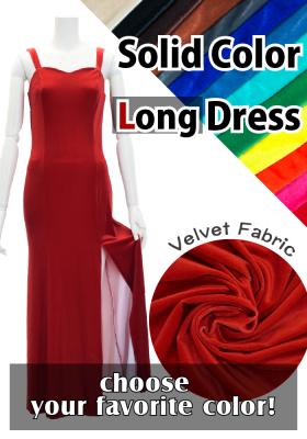 Custom Long Slit Dress with Velvet / JC30-solid