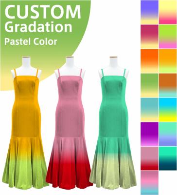 [Gradation]Custom Long Velvet Dress/ Pastel Color Gradation / JC31-gradation-P