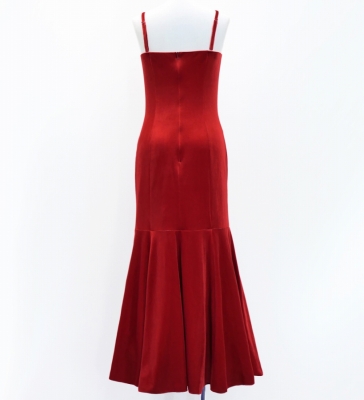 Custom Long Velvet Dress/ JC31-solid