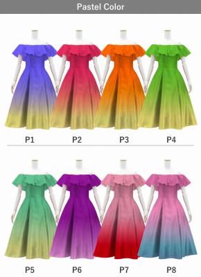 [Gradation]Custom Midi Dress/ Pastel Color Gradation / JC35-gradation-P