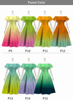 [Gradation]Custom Midi Dress/ Pastel Color Gradation / JC35-gradation-P