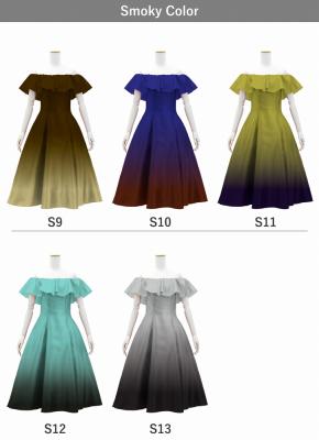 [Gradation]Custom Midi Dress/ Smoky Color Gradation / JC35-gradation-S