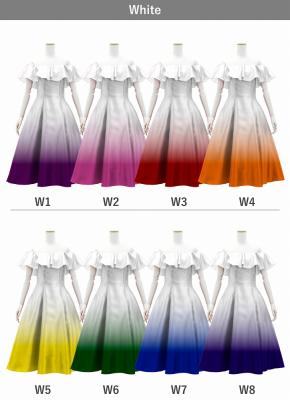 [Gradation]Custom Midi Dress/ White Color Gradation / JC35-gradation-W