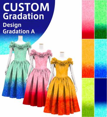 [Gradation]Custom Midi Dress with Shantung/ Design-Gradation / JC36-gradation-D