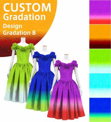 [Gradation]Custom Midi Dress with Shantung/ Design-Gradation / JC36-gradation-D