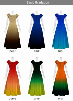 [Gradation]Custom Long Off Shoulder Dress/ Basic Gradation / JC37-gradation-B