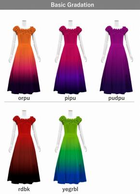 [Gradation]Custom Long Off Shoulder Dress/ Basic Gradation / JC37-gradation-B