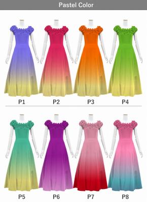 [Gradation]Custom Long Off Shoulder Dress/ Pastel Color Gradation / JC37-gradation-P