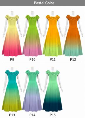 [Gradation]Custom Long Off Shoulder Dress/ Pastel Color Gradation / JC37-gradation-P