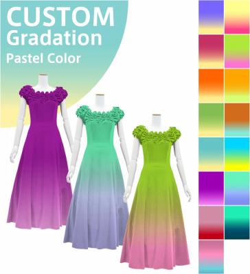 [Gradation]Custom Long Off Shoulder Dress/ Pastel Color Gradation / JC37-gradation-P