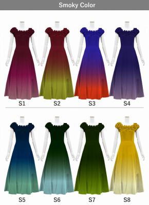 [Gradation]Custom Long Off Shoulder Dress/ Smoky Color Gradation / JC37-gradation-S