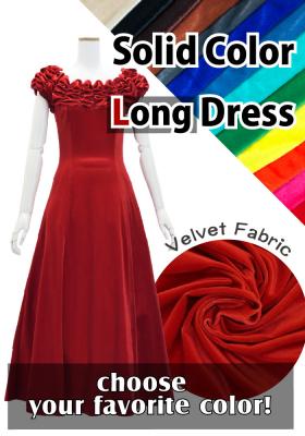 Custom Long Off Shoulder Dress  / JC37-solid