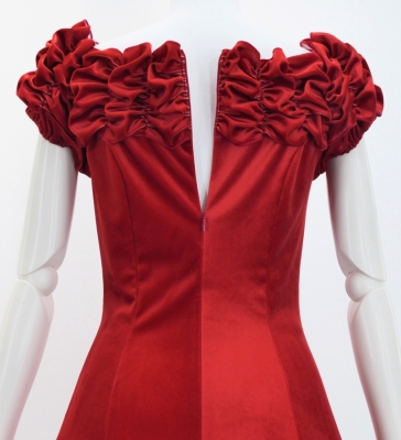 Custom Long Off Shoulder Dress  / JC37-solid