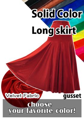 Custom Long gusset skirt with Velvet  / JC38-solid