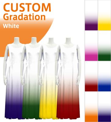 [Gradation]Custom Long Velvet Dress/ White Color Gradation / JC4-gradation-W