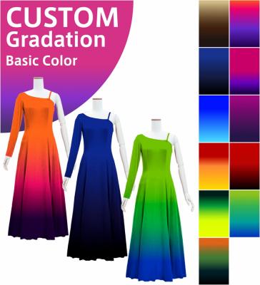 [Gradation]Custom One Shoulder Long sleeve Dress with Velvet/ Basic Gradation / JC51-gradation-B