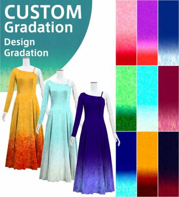 [Gradation]Custom One Shoulder Long sleeve Dress with Velvet/ Design-Gradation / JC51-gradation-D