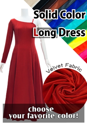 Custom One Shoulder Long sleeve Dress with Velvet / JC51-solid